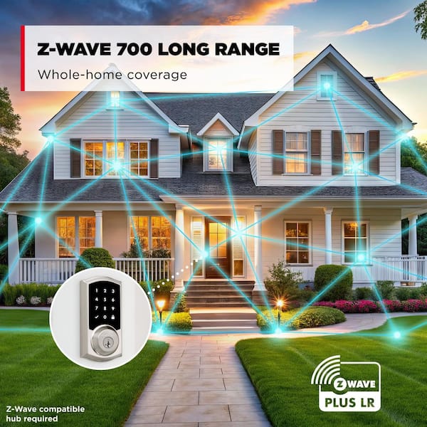 Kwikset HomeConnect 918 Satin Nickel Traditional Z-Wave Long Range