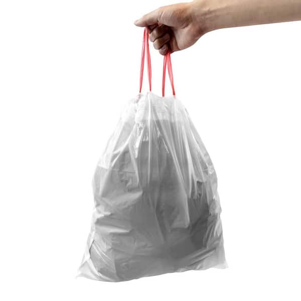  simplehuman Code N Trash Bags, 60 Liners, White, Count & Code R  Custom Fit Drawstring Trash Bags in Dispenser Packs, 60 Count, 10 Liter /  2.6 Gallon, White : Health & Household