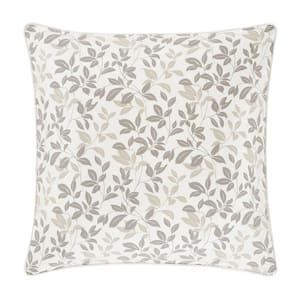 Laurel White Polyester 16x16" Square Decorative Throw Pillow