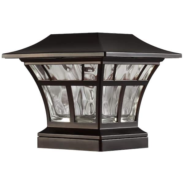 4x4 or 6x6 Mediterranean Bronze Integrated LED Outdoor Solar Deck Post Light