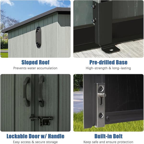 6.2 ft. x 9.3 ft. Resin Outdoor Storage W/Louvered Vent, Lockable