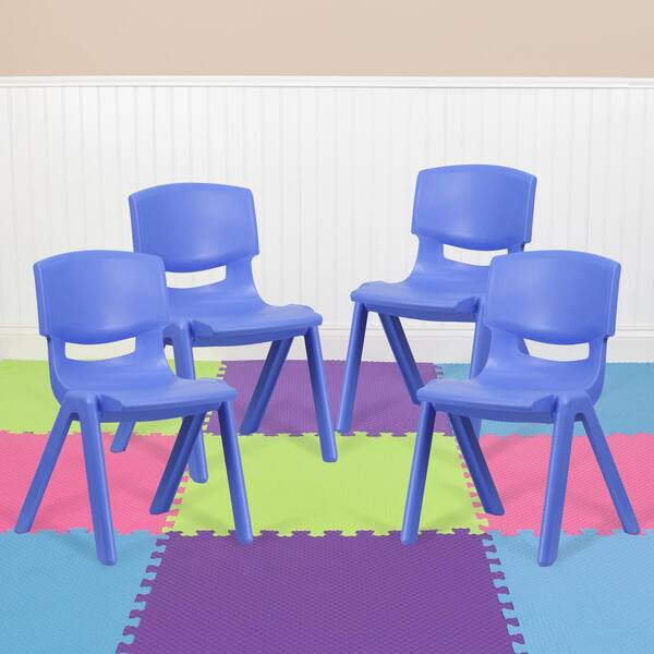 DORTALA Stackable Kids Chairs 6-Pack - 11 Inch Height Plastic School Chairs For Classrooms & Playrooms