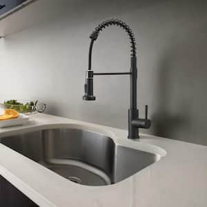 Single Hole Single-Handle Pull-Down Sprayer Kitchen Faucet with Touch Sensor in Matte Black