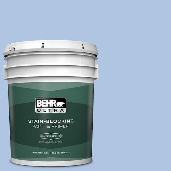 BEHR ULTRA 5 gal. #580B-4 Ocean Dream Extra Durable Semi-Gloss Enamel Interior Paint & Primer