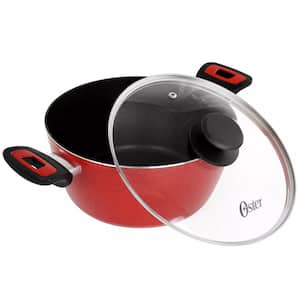 Claybon 4.3 qt. Aluminum Dutch Oven With Lid in Speckled Red