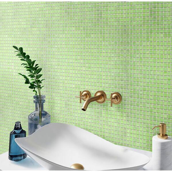 Apollo Tile Green 11.3 in. x 11.3 in. Polished and Matte Finished Glass  Mosaic Tile (50 Cases/221.7 sq. ft./Pallet) APLJP88308A-P - The Home Depot