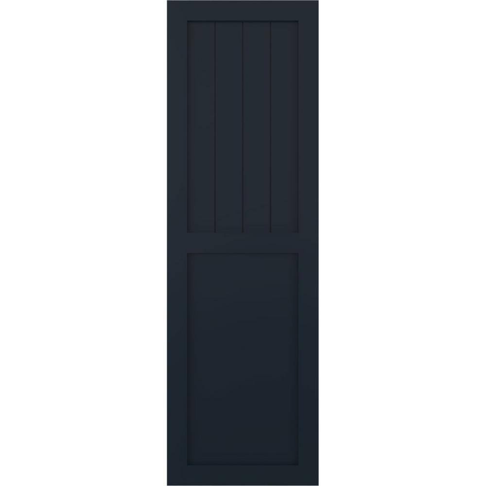 18 in. x 69 in. PVC Farmhouse/Flat Panel Combination Fixed Mount Board and Batten Shutters Pair in Starless Night Blue price history on PriceWatchPro