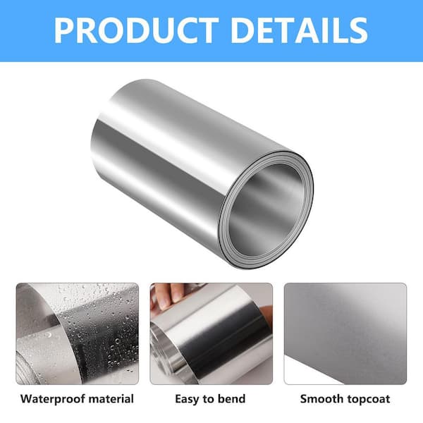 6 in. x 50 ft. Metal Roof Panels, 32 Gauge Aluminum Sheet Roll Flashing for Roofing Panels