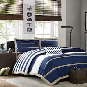 Jonah 4-Piece Navy King Duvet Cover Set