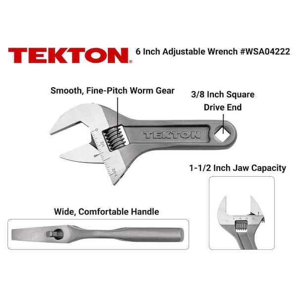 6 in. Adjustable Wrench (1-1/2 in. Jaw Capacity)