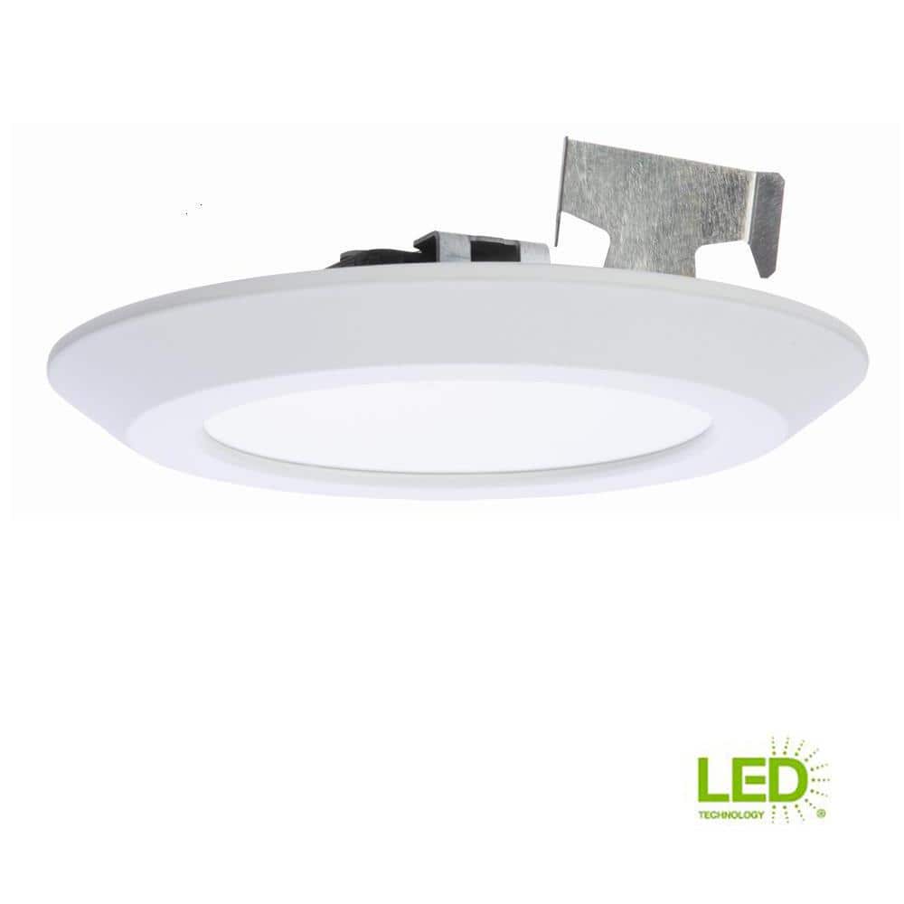 HALO 5 in. and 6 in. Matte White Integrated LED Recessed Surface Mount ...