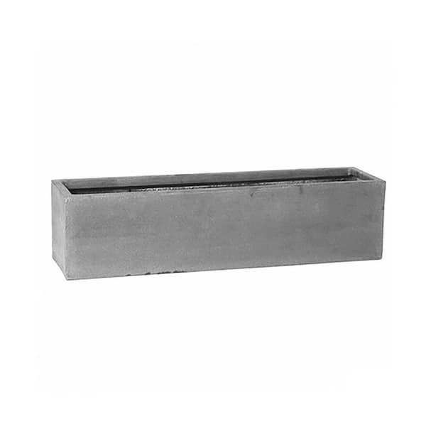 Vasesource Carlo 8 in. x 8 in. x 32 in. Gray Fiberstone Planter