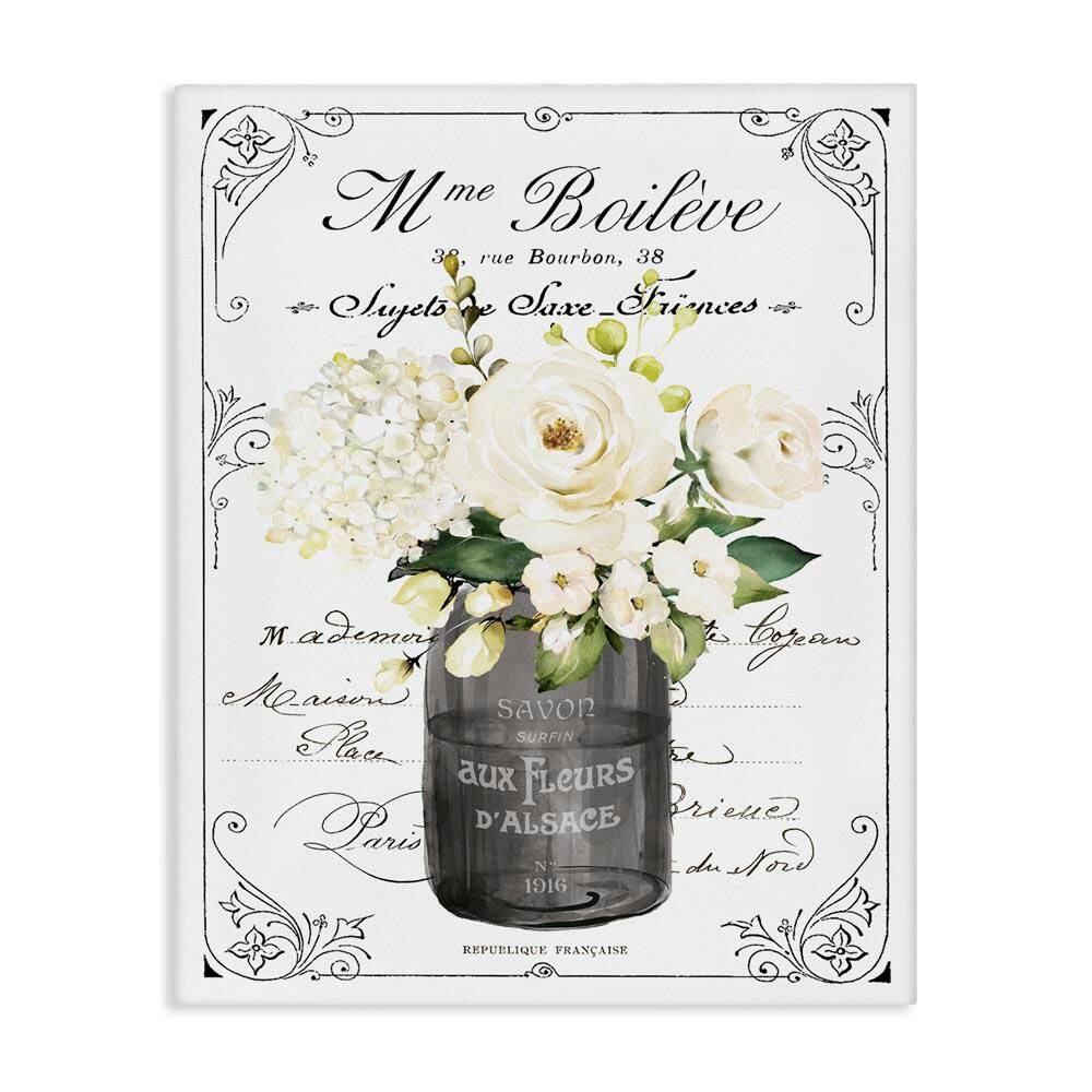 Parisian Bathroom Floral Bouquet Flowers by Lettered and Lined Unframed Graphic Art Print Typography 30 in. x 24 in. price history on PriceWatchPro