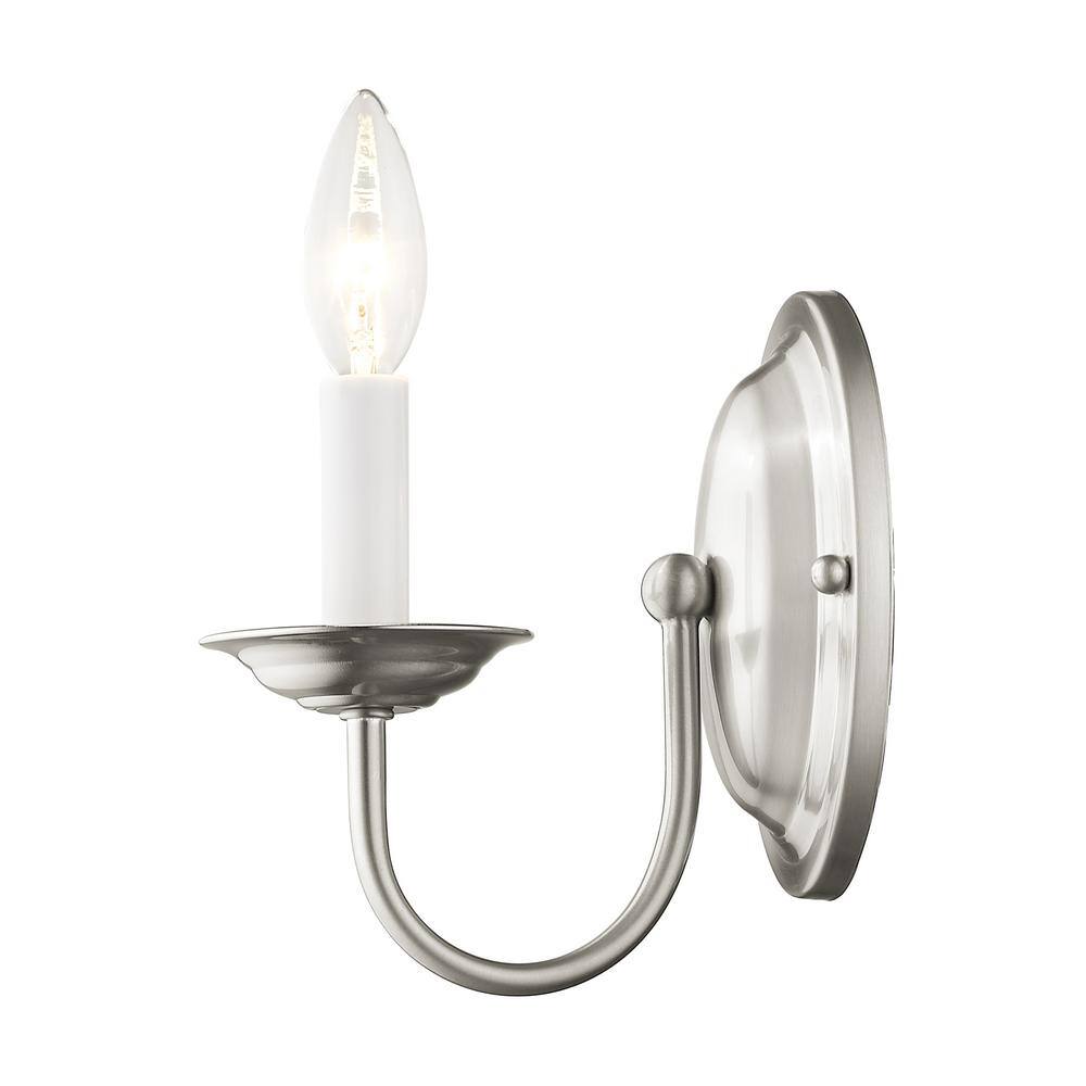 Brushed Nickel 1-Light Dimmable Wall Sconce