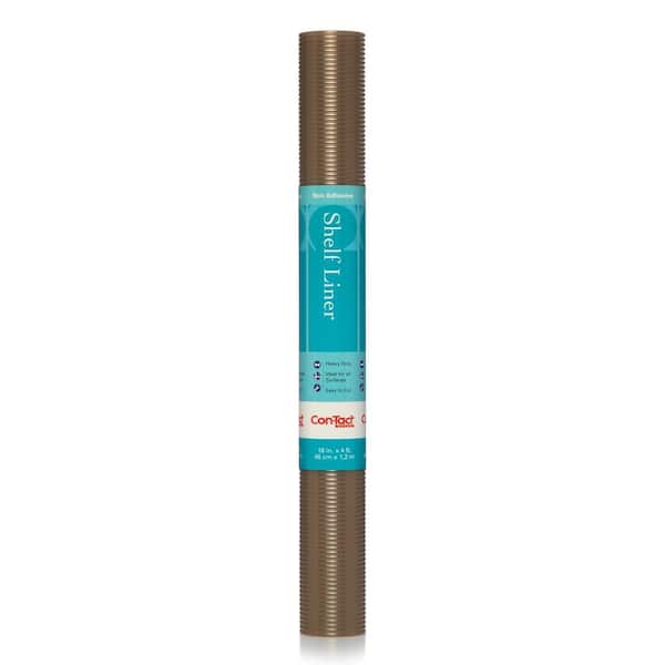 Con-Tact Premium Clear Copper Ribbed 18 in. x 4 ft. Non-Adhesive Shelf/Drawer Liner (6-Rolls)