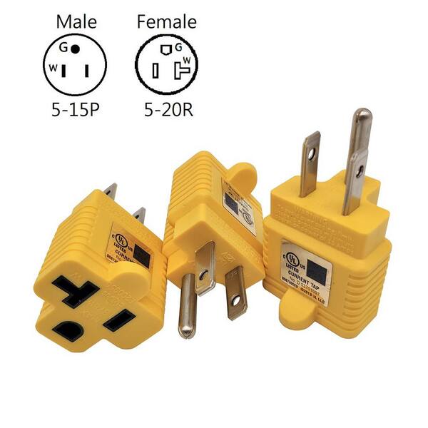 parkworld Household 15 Amp 125-Volt Plug to 20 Amp T-Blade Female