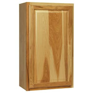 Hampton 21 in. W x 12 in. D x 36 in. H Assembled Wall Kitchen Cabinet in Natural Hickory