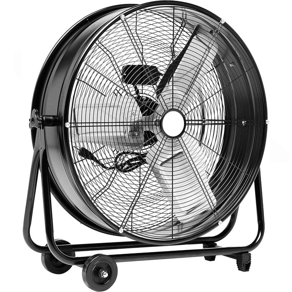 24 in.  2 Speed Rotating Drum Fan, Black