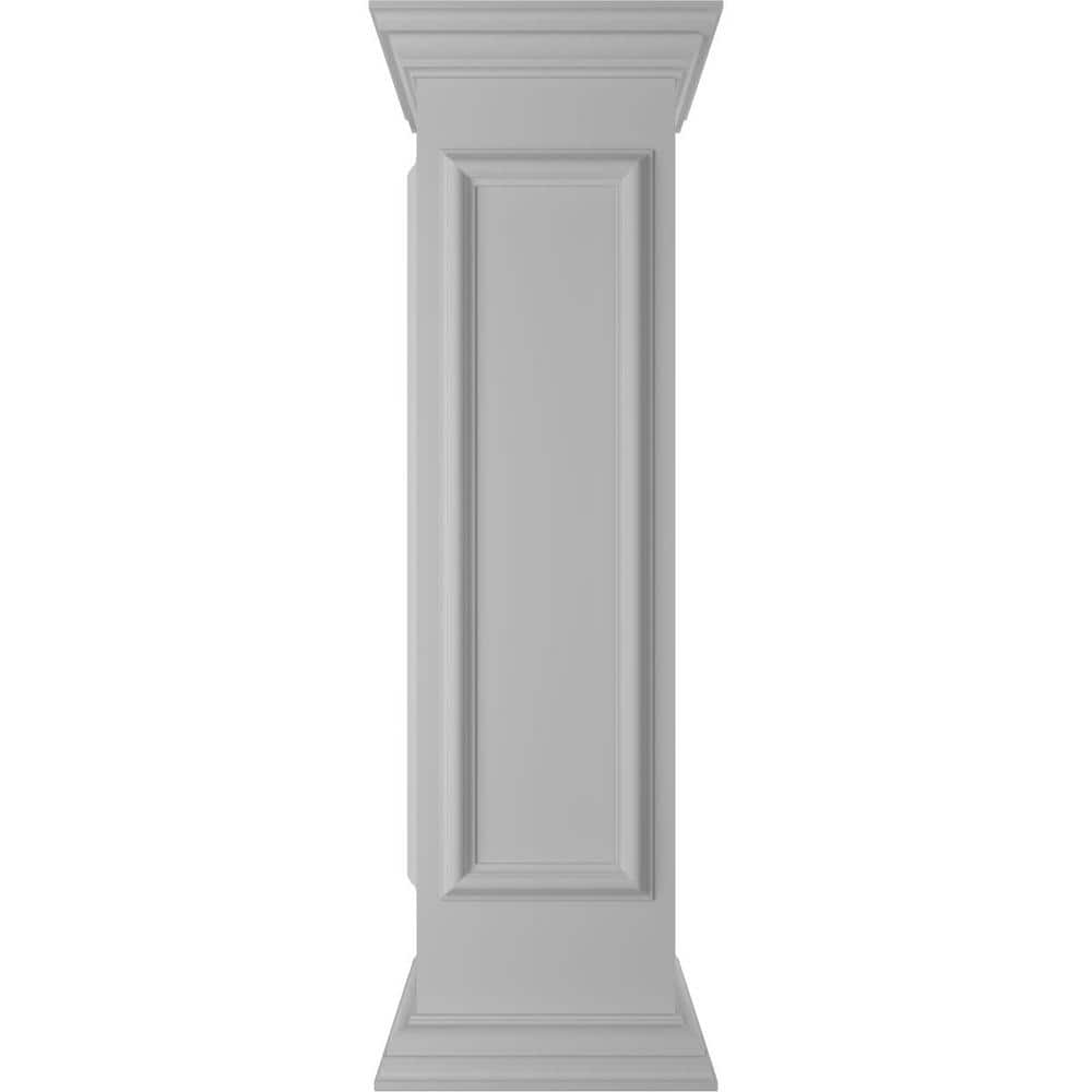Ekena Millwork Corner 48 in. x 12 in. White Box Newel Post with Panel