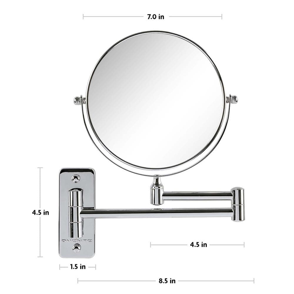 Polished Chrome Dual-Sided 7X Magnifying Wall Mirror