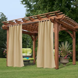 Beige Outdoor Thermal Tab Top Blackout Curtain - 50 in. W x 108 in. L