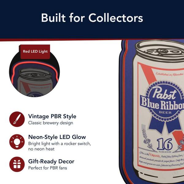 American Art Decor 20 in. x 11.25 in. Blue Pabst Blue Ribbon Can