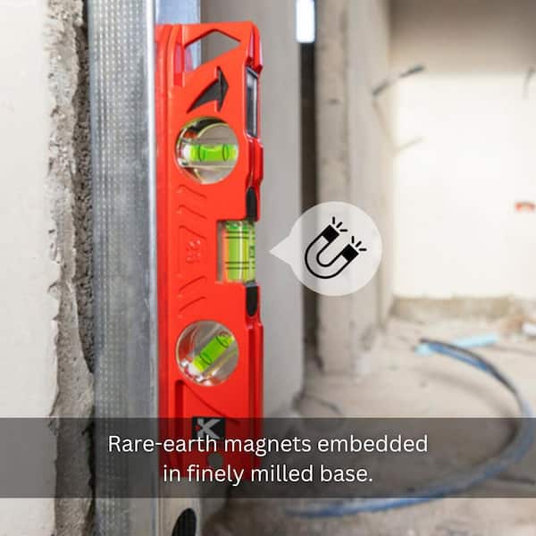 Kapro 10 in. Magnetic Cast Toolbox Level with Plumb Site 923-10-10