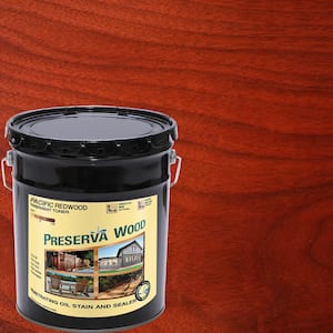 5 gal. Oil-Based Pacific Redwood Penetrating Exterior Stain and Sealer