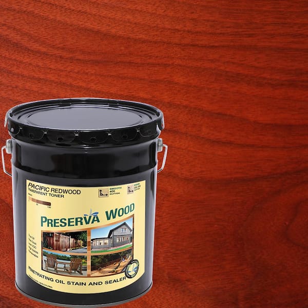 Preserva Wood 5 gal. Oil-Based Pacific Redwood Penetrating Exterior Stain and Sealer