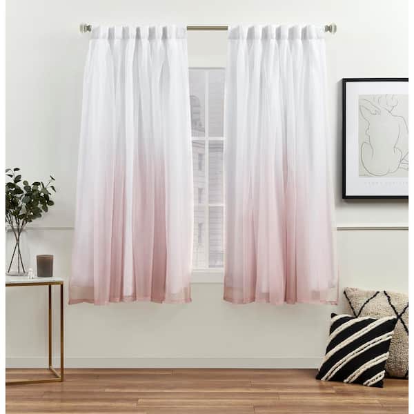 EXCLUSIVE HOME Crescendo Blush Ombre Room Darkening Hidden Tab Top Indoor Curtain Panel, 52 in. W x 63 in. L (Set of 2)