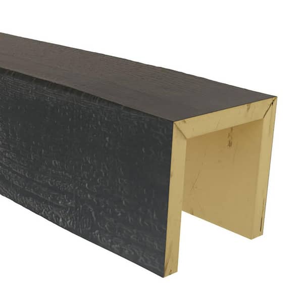 Ekena Millwork SAMPLE - 6 in. x 6 in. x 12 in. 3 Sided (U-Beam) Rough Sawn Aged Ash Endurathane Faux Wood Ceiling Beam Premium