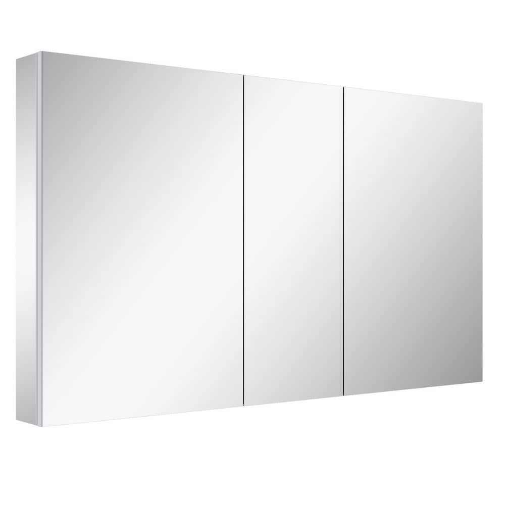 52 in. W x 30 in. H Modular Rectangular Aluminum Frameless Medicine Cabinet with Mirror, Reversible Door price history on PriceWatchPro