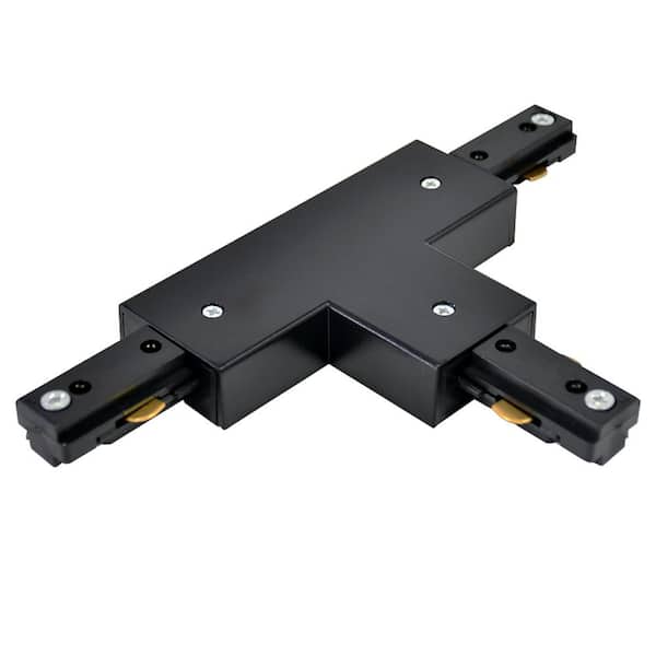 H Track Series Black Single Circuit Track lighting Connector T Connector 3-Wire 120V Easy Install