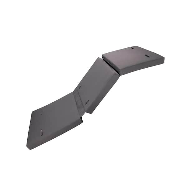 76 in. x 27 in. Replacement Outdoor Triple Folds Chaise Lounge Cushion for Patio, Gray