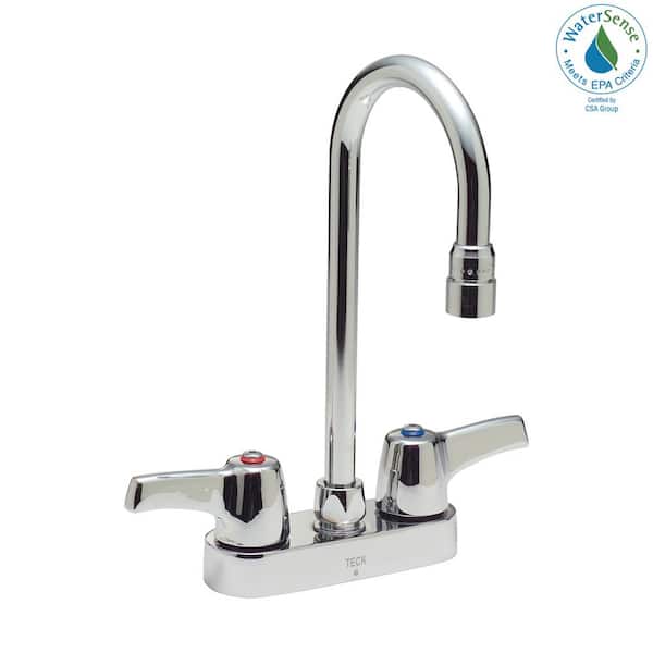 Delta 2-Handle Standard Kitchen Faucet with Gooseneck Spout in Chrome