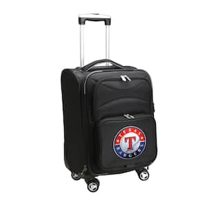 MLB Texas Rangers 21 in. Black Carry-On Spinner Softside Suitcase