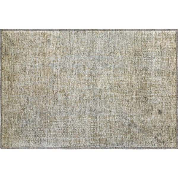 Mayfield Premium Machine Washable Abstract AMF2087 Beige 2 ft. x 3 ft. Accent Rug