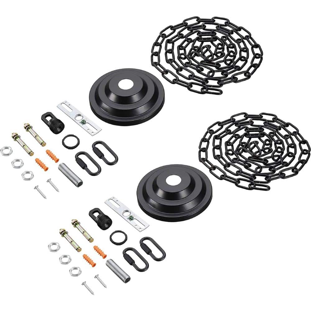 5-1/4 in. Dia with collar Loop and 1 in. Center Hole Matte Black Finish Cha