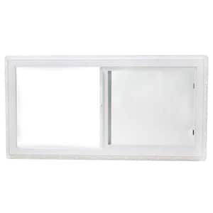 47.5 in. x 23.5 in. Utility Left-Hand Single Slider Vinyl Window Single Glass and Screen - White