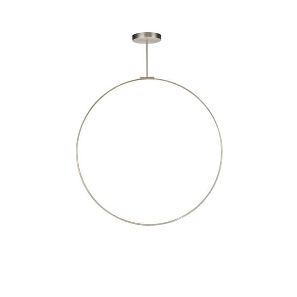 KUZCO Cirque 48 in. 1 Light 56-Watt Brushed Nickel Integrated LED Pendant Light