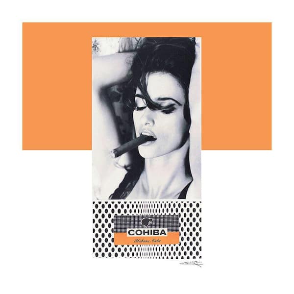 VENICE BEACH Collections Woman and Cigars by Fairchild Paris 1 Piece Unframed Canvas Drawing Print 14 in. x 14 in.
