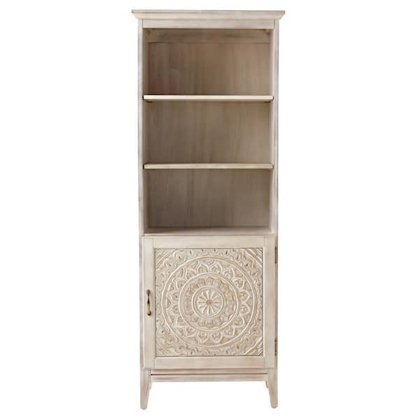 Home Decorators Collection Chennai 25 in. W x 14.5 in. D x 66 in. H White Freestanding Linen Cabinet