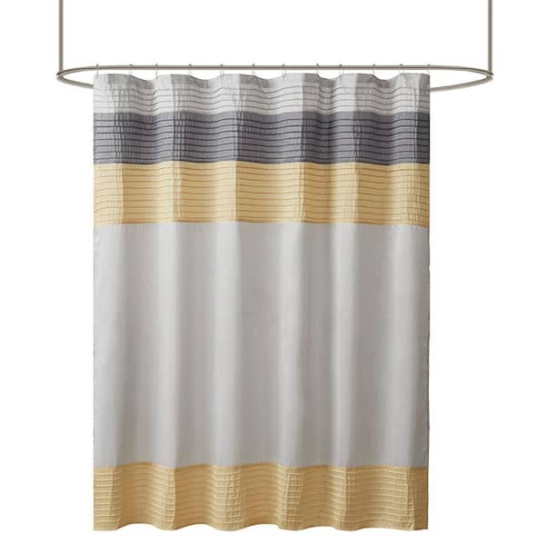 Aoibox 72 in. W x 72 in. Polyester Shower Curtain in Yellow