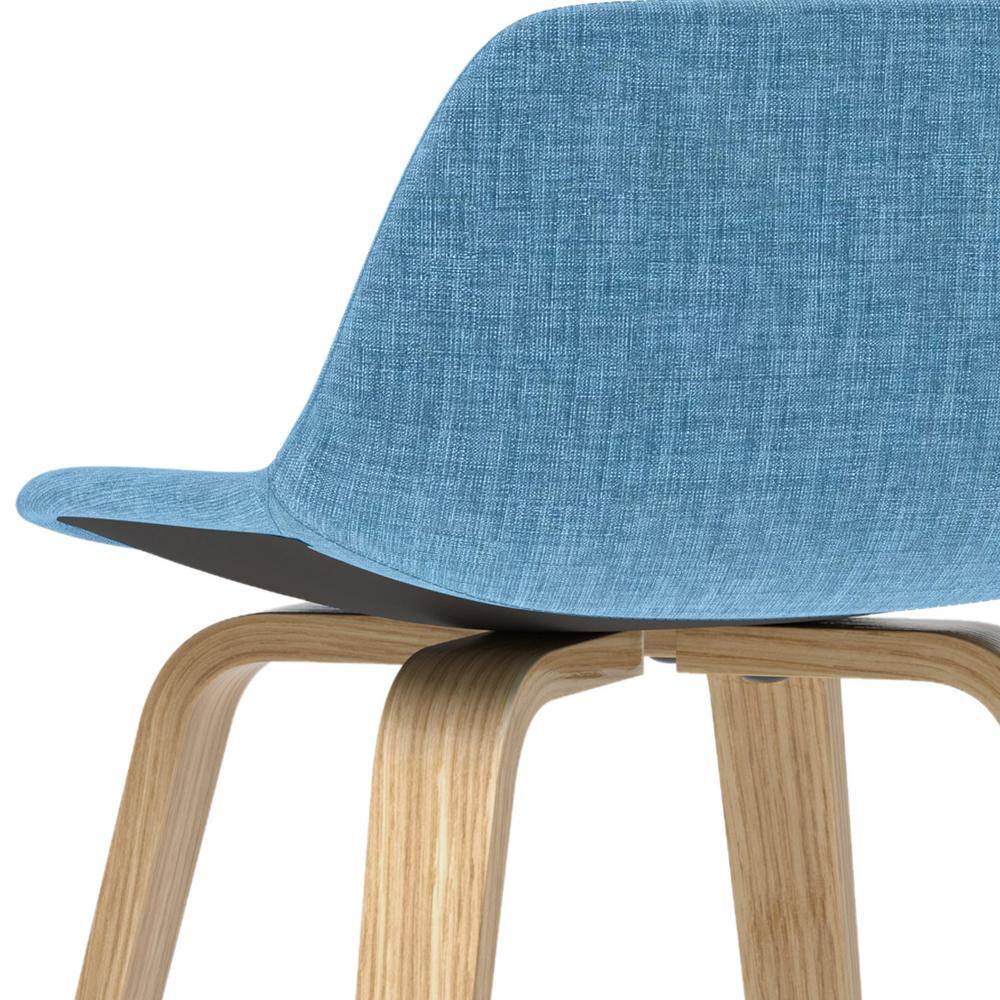Randolph Medium Blue Upholstered Counter Stool with Metal Frame