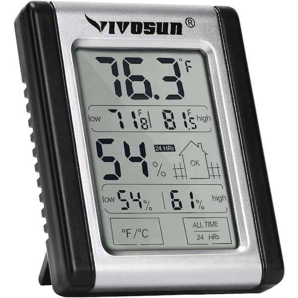Vivosun Digital Indoor Thermometer  Hygrometer With Humidity Guage （2 Pack）, 