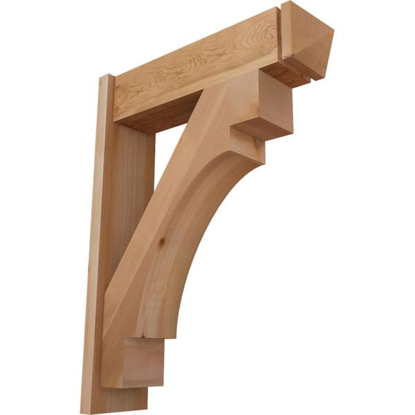 Ekena Millwork 8 in. x 36 in. x 28 in. Merced Arts and Crafts Smooth Western Red Cedar Outlooker