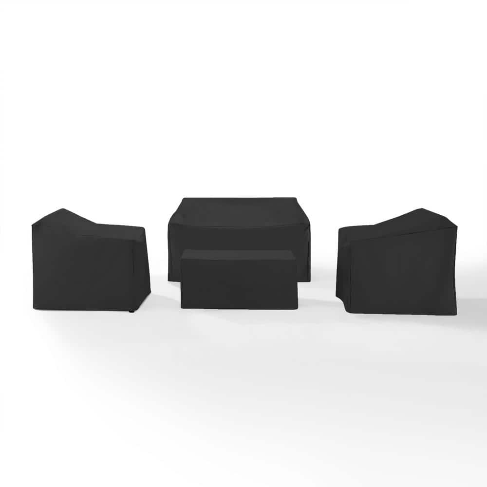 CROSLEY FURNITURE 4Pc Black Outdoor Furniture Cover Set