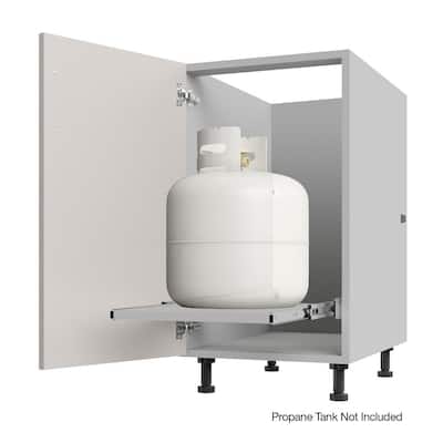 Miami Weatherboard 18 in. X 27 in. X 34.5 in Outdoor Base Cabinet Propane Full Height in Shoreline Gray Matte