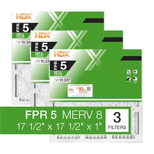 17.5 in. x 17.5 in. x 1 in. Standard Pleated Air Filter FPR 5, MERV 8 (3-Pack)