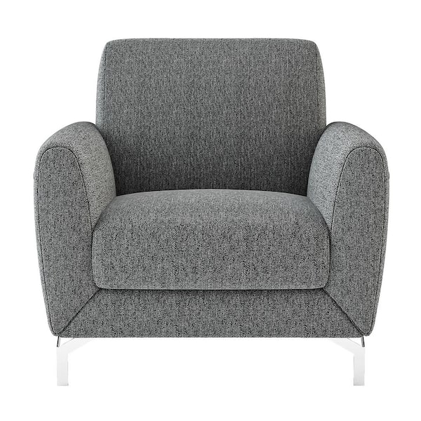 EVERGLADE HOME Nico Dark Gray Textured Upholstery Accent Chair